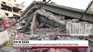 Palestinians try to hold on to Eid happiness amid devastation in Gaza.