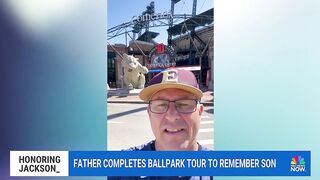 Father completes ballpark tour to remember late son.