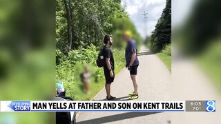 Video shows cyclist tell dad to put his toddler 'on a leash' on Kent Trails
