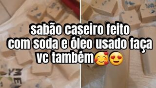 SABÃO CASEIRO FEITO COM SOLDA ÓLEO USADO SIMPLES E FACIO DE FAZE FAÇA VOCÊ TAMBÉM PASSO A PASSO