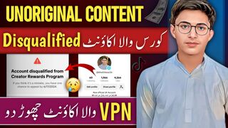 Unoriginal Content Disqualified ||TikTok Account Disqualified from Creator Rewards Program Problem