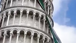 Palestinian flag hung from Leaning Tower of Pisa _ AJ #shorts