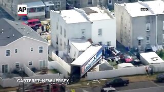 Tractor-trailer loses control and crashes into New Jersey home