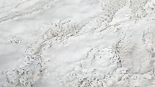 Satisfying scrape of a White rug destroyed by terrible flood ???? #satisfying #asmr