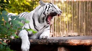 "Majestic White Tiger: A Glimpse into the Wild"