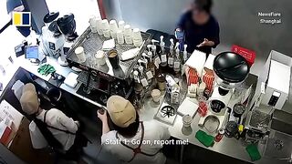 Staff member throws coffee powder at customer after dispute