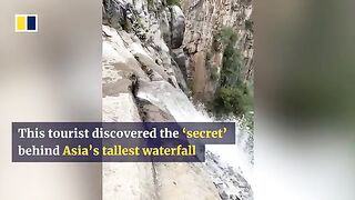 Tourist discovers waterfall in China supplied through pipes