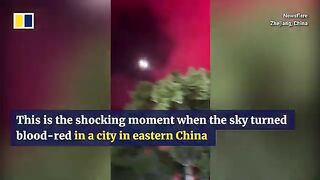 Sky turns blood-red in Chinese city