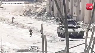 Hamas Fighters Run To Israeli Tank, Plant Explosives & Then This Happened - Daring Attack On Cam
