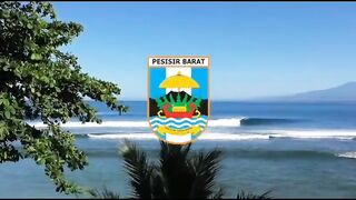 International surfing tournament on the coast of Lampung, attended by participants from various countries