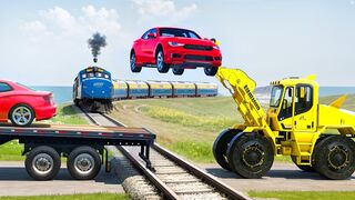 Heavy Bulldozer ???? Rescue Cars From Train Disaster ???? IMPOSSIBLE Train Tracks Rescue in BeamNG Drive