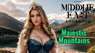 AI ART Middle East Lookbook Model Video-Arabian Hijab-Majestic Mountains