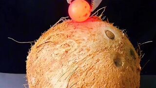 Red- iron ball vs coconut + corn