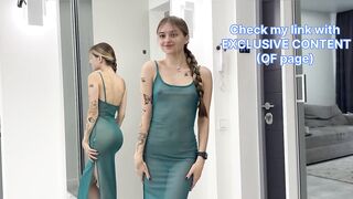 [4K USA Housewife]???????? Transparent mirror cleaning Haul blonde No Bra See Through Try On parth 3