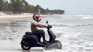 OLA Scooter Running In Deep Sea Salt Water