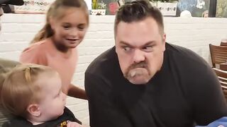 Guy Makes Scary Face At Baby