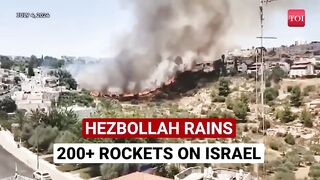 Over 220 Hezbollah Rockets, Drones Rip Northern Israel; Revenge Attack After Commander Killed.