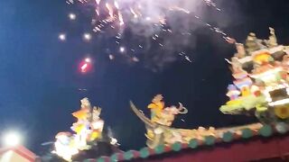 Fireworks at tek hay kiong temple
