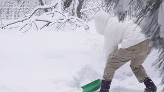 SNOW CAMPING IN THE STORM WITH NEW AIR TENT CAMP ASMR