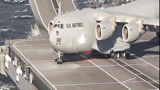 Incredible View! Crazy Pilot US C19 make Takeoff from Aircraft Carrier ...