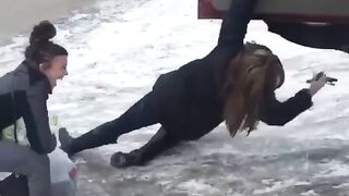 SNOW ACCIDENT .... FUNNY  VIDEO