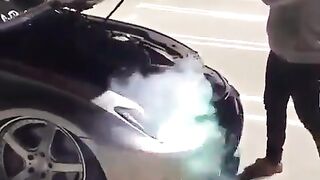 car catches fire