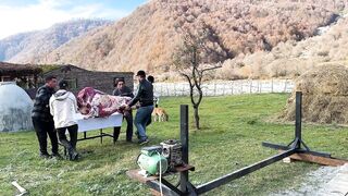 Cooking Shawarma From A Whole 100kg BULL On A Spit! A Grand Dish For All Children