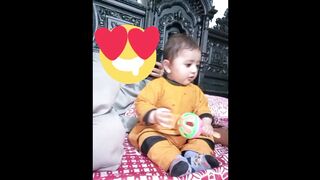 Cute baby girl playing