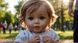 Cute baby enjoying in CAR