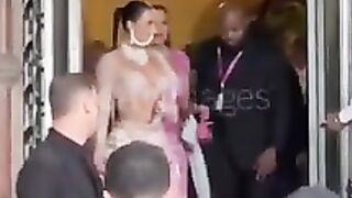 Kim Kardashian at Ambani's wedding in India saree fashion