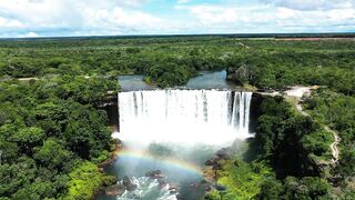 A waterfall cascading down a cliff