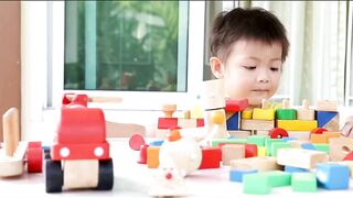 Cute Baby Playing With Blocks