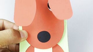 Very simple and red dog face || Orlal Paper Craft