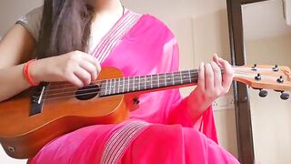 A cute girl singing a song short video