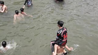 The Boys Swimming in Pool a River of Khalkarai Fazal Banda - Febspot