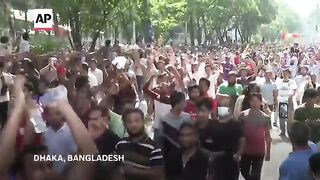 Bangladesh students react to Prime Minister Sheikh Hasina resigning
