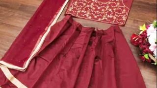 Maroon Silk Lehenga Cholis