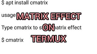 #Termux.. Matrix effect on termux