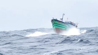 Scary scenes of fishing in the sea