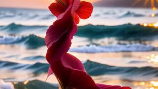 Beautiful Flower Dance In Sea Beach