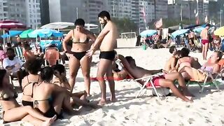 Sunny day at Barcelona beach Spain