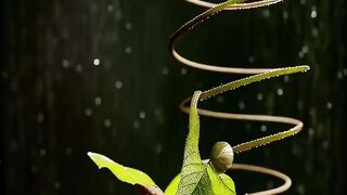 The dance of green leaves is very beautiful