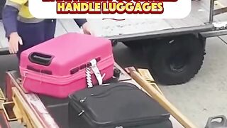 How do airline baggage handlers in different countries handle luggages