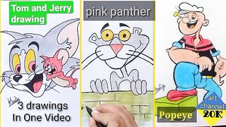 3 Drawings In On Video amazing big cartoon characters