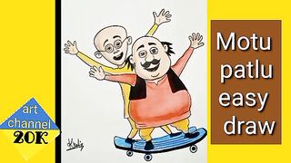 Motu patlu drawing famous cartoon characters