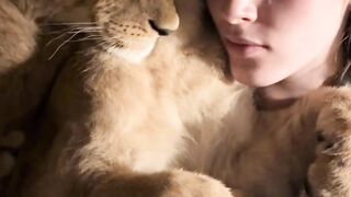 Sleeping With Two Cute Lions