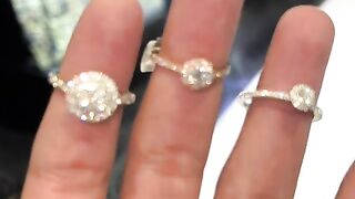 Ladies Diamond Solitaire Rings with Halos & Descending Bands