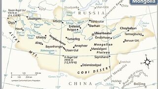 Map of Mongolia. Mongolia Map. Peta Mongolia