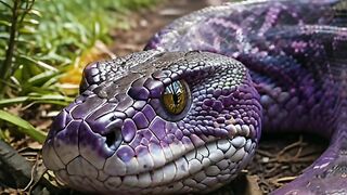 Big snake with purple skin