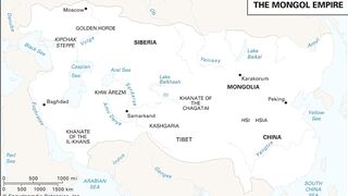 Map of Mongol Empire. Peta Kekaisaran Mongol. Mongol Empire Map